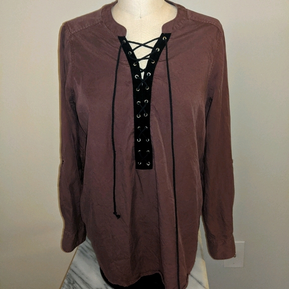 Express lace up front shirt - Picture 1 of 4